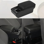 AULPHIKE Compatible with Nissan Versa Armrest 2012-2019 Center Console Organizer Armrests Double Layer Storage Space with Cup Holder