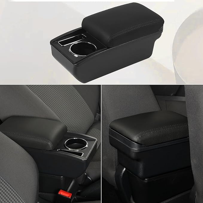 AULPHIKE Compatible with Nissan NV200 Armrest Center Console Organizer Armrests Double Layer Storage Space with Cup Holder