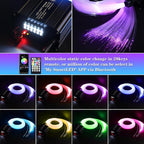 AMKI 300pcs 0.03in 9.8ft Twinkle Starlight Headliner Kit, Updated 2 in 1 Twinkle+Meteor Fiber Optic Light Box RGBW Sound Activated Mode for Car& Home Decoration, 180pcs Pure White Shooting Star