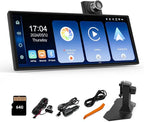 Wireless CarPlay and Android Auto 11.26-inch Touchscreen, 4K Dash Camera and 1080p Backup Camera, Universal Portable car Display, Equipped with 64G Memory Card
