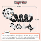 FPVERA Car Seat Toys for Babies 0-6 Months: Travel Baby Toy for Soft Hanging Toys for Carseat, Spiral Plush High Contrast Black and White Toy for Boys Girls