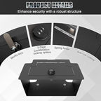 Center Console Vault for 2023 2024 2025 Chevy Silverado 1500/ GMC Sierra 1500 2500 3500 HD, Hidden Console Safe with Digital Lock, Durable Carbon Steel Console Safe Organizer Lock Box