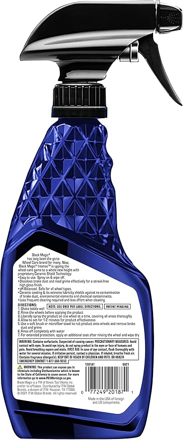 Black Magic 120187 Intense Ceramic Wheel Cleaner 16oz - Ceramic Shield Technology for Ultimate Cleaning and Resistance Against Re-Contamination