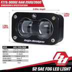 Baja Designs S2 LED SAE Fog Pocket Light Kit for Dodge Dodge Ram 2500/3500 2019+
