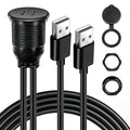 Dual Port USB A 2.0 Male to USB C 2.0 Female Extension Cable,Flush Mount Waterproof Panel Cable for Car,Truck,Boat,Motorcycle Dashboard 3.3ft