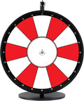 Dual and Triple Color Tabletop Dry Erase Prize Wheel – 24 Inch Desktop Spinning Wheel, Durable Wood, Balanced for Fair Odds, Trade Show Booth Raffle, Fundraiser, Baby Shower (Red, 24")