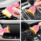 Car Interior Cleaning Brush Car Duster Interior with Ultra Soft Bristles Auto Detailing Brushes Dusting Car Accessories for Dashboard, AC Vents, Leather, Scratch-Free (2Pack_Pink)