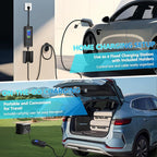 Portable Level 2 EV Charger, Adjustable 40A Electric Car Charger J1772, 240V NEMA 14-50 Plug EVSE Home Charging Station with 25ft Cable and Carry Bag