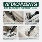 SonicPower Portable Cordless Car Vacuum, 15000Pa High Suction Handheld Vacuum Cleaner, 2-in-1 Vacuum & Blower, with 4 Attachments & Portable Storage Bag for Car, Home, Pet & Office (Black & Blue)