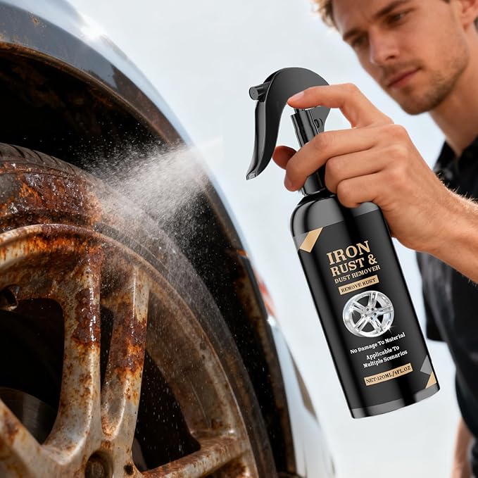 Car Wheel Cleaning Spray, Complete Detailing Solution, 4fl.oz, Iron Aluminium Remover, Rim Cleaner Spray, Powerful Stain Removal, for Cars, Trucks, Motorcycles, and RVs