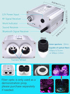 Twinkle 16W Dual Port Bluetooth APP Control Music Sync Fiber Optic Light Source RGBW Light Box Engine Diver for Car Starlight Headliner Home Indoor Star Ceiling Decoration