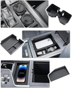 CDEFG 3PCS for 2024 2025 2026 Lexus GX 550 Center Console Organizer Tray for 2024-2026 Lexus GX550 Accessories Middle Console Cup Holder Wireless Charing Pad Storage Box(Not for Cool Box)