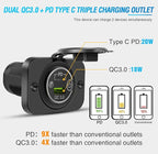 Nilight 2 Pack PD Type C and QC 3.0 USB Fast Outlet Panel with LED ON Off Touch Switch Fused Wire Kit for 12V 24V Cars Trucks RVs Motorcycles Buses Boats