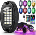 8Pods Heavy Duty Aluminum RGBW LED Rock Lights Kit for Jeep Trucks UTV ATV Golf Cart RZR SXS 4Wheeler Off-Road Vehicles, APP & RF Remote, Plug & Play Pre-Wired, Waterproof 12V Underglow Accent Light