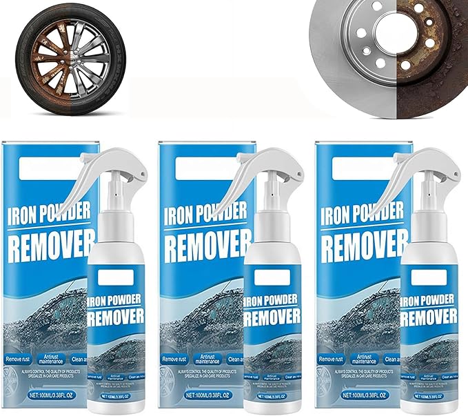 Iron Powder Remover,Car Rust Removal Spray,Color Changing Rustout Instant Remover for Wheels and Paint,Multifunctional Paint Cleaner for Car Maintenance and Metal Iron Cleaning