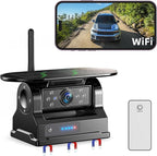 eRapta Wireless Backup Camera, WiFi Magnetic Solar Rear/Front View Camera with BSD, Li-ion Battery, Night Vision for Hitching Gooseneck Horse Boat Travel Trailer/Fifth Wheels/RV/Camper for iPhone