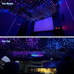 Twinkle Starlight Headliner Light Kit 20W Upgraded Car Home Fiber Optic Lights 1200pcs*0.03in(9.8ft/3m) Sound Activated APP/Remote Control Small Size Star Lights for Car Home Star Ceiling Decoration