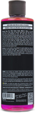 Chemical Guys CWS22116 Mr. Pink Foam Party Wash & Wax (Works with Foam Cannons or Bucket Washes) Safe for Cars, Trucks, SUVS, Motorcycles, RVs & More, (16 fl oz) Tangerine Scent
