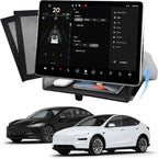 Hidden Under Screen Storage Box for Tesla Model Y(2025-2026) & Model 3 (2024-2026) – Openable Center Console Organizer with Anti-Slip Pad, Tesla Accessories