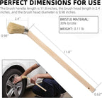 Calvana (2-Pack) Tire Lube Brush for Cleaning Tires and Wheels, Tire Shine Brush, Grease Brush Applicator with 45-Degree Angle and 11.8" Wooden Handle, for Universal Tire Mounting Compounds, 96517
