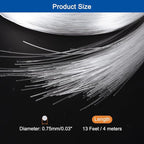 MECCANIXITY 450Pcs 13ft PMMA Mixed Fiber Optic Cable Strands 0.03 Inch Side Glow LED Illumination Crystal Cables Car Atmosphere Lights for Star Sky Roof Ceiling