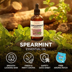 100% Pure Spearmint Essential Oil - 4 Fl Oz - Spearmint Oil for Hair, Skin, Diffuser, Aromatherapy & DIY Candle Making Scent