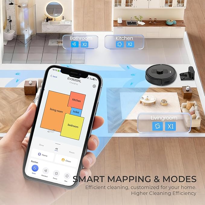 Apical Life Robot Vacuum and Mop (4000Pa) + Handheld Vacuum Cordless (16000Pa) Bundle, Smart Robotic Vacuum with Self-Charging & 150 Min Runtime + 100W Portable Vacuum for Car & Home, Pet Hair, Hardwo