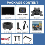 Kairiyard Truck RV Backup Camera with 7 Inch Monitor, AHD 1080P DIY Guide Lines No Delays Waterproof Wired Reverse Rear View Camera System for Car Trailer Camper