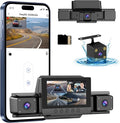 4 Channel Dash Cam 360 View for All-Round Protection, 4-Way Front Rear Inside Recording, Built-in 5G WiFi & GPS, APP Control, 8 IR Night Vision, 24H Parking Monitor, G-Sensor, Free TF Card