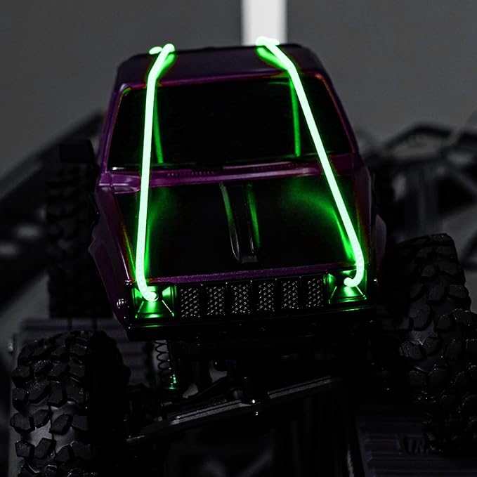 INJORA RC LED Strip Lights Flexible Cuttable for TRX4M SCX24 1/24 1/18 Crawlers Upgrade(Green)