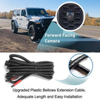 Front View Camera for Jeep Wrangler JL Rubicon JLU JLR Gladiator JT 2018-2021 Forward Facing Off-Road Camera Metal Housing Easy Mount, Grille Mount Front Camera Kit for Wrangler JL