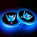 Raccoon LED Cup Holder Lights for Car,2Pcs LED Light Up Cup Holder Coasters with USB Charging 7 Colors 3 Modes,Waterproof Interior Atmosphere Lamp,Car Decor Accessories Raccoon Gifts for Women Men