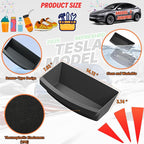 Under Seat Storage Box Compatible with 2025 2026 New Tesla Model Y Juniper Under-Seat Consoles Hidden Compartment Organizer Interior Accessories - TPE, Black (2 Pack)