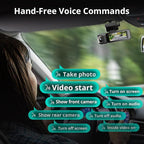 BOTSLAB 4K 3 Channel Dash Cam Front and Rear/Inside, 360°Dash Camera with 3.18" Touch Screen, Night Vision Dashcam, Voice Control, 24/7 Parking Mode Car Camera, Free 128GB Card 5.8GHz WiFi & GPS