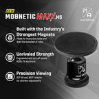 Mob Armor MobNetic Maxx MS - MagSafe Compatible Car Phone Mount w/ 90º Tilt, 360º Rotation & Durable Aluminum Build, Magnetic Holder for iPhone & Android Devices, USA Assembled - Black
