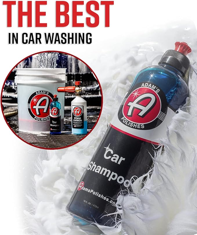 Adam's Polishes Car Shampoo Washing Bundle - pH Best Car Wash Soap For Snow Foam Cannon, Foam Gun, For Pressure Washer & 5 Gallon Wash Bucket | Powerful Safe Spot Free Car Cleaning Liquid Auto De