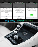 Wireless CarPlay Adapter for iPhone & Android, 2-in-1 Apple CarPlay Wireless Adapter, Plug & Play, Low Latency, USB-A/C, Converts Wired to Wireless CarPlay (iOS 10+, Android 11+)