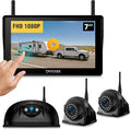 Wireless RV Backup Camera System for Furrion Pre-Wired RVs Truck Trailer, FHD 1080P 7" Touchscreen IPS Monitor with 1 Rear & 2 Side View Cameras, Loop Recording Night Vision Plug & Play F7-3
