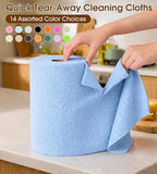 KitchLife Microfiber Cleaning Cloth Roll, 200 Pack - Tear-Away Microfiber Paper Towels, Lint-Free, Reusable, Washable for Kitchen, Car, Dishes, and Sensitive Surfaces (Blue)