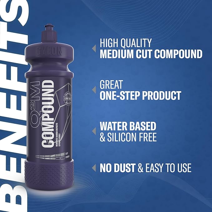GYEON Compound 120ml - One-Step Car Scratch Remover & Medium Cut Swirl Correction - Easily Repair Paint Scratches - Removes Water Spots - Hologram Free Finish Ready for Ceramic Coating