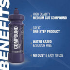 GYEON Compound 120ml - One-Step Car Scratch Remover & Medium Cut Swirl Correction - Easily Repair Paint Scratches - Removes Water Spots - Hologram Free Finish Ready for Ceramic Coating