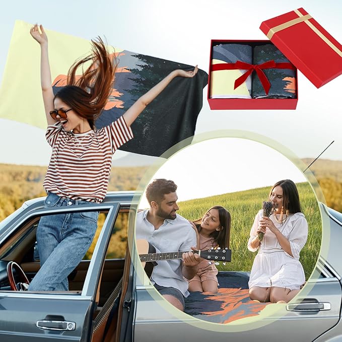 Hahafelt 2 Pack Car Seat Towel Covers Athletic Running Towel Performance Microfiber Post Workout Sweat Washable Cover Non Slip for Seat Outdoor Sport (Yosemite)