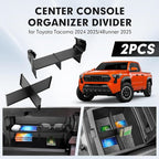 Autorder 2PCS Center Console Organizer for Toyota Tacoma 2024-2026/4Runner 2025-2026 Accessories Multi-Grid Glove Box Organizer for Tacoma/4Runner Armrest Storage Divider Insert Tray