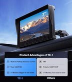 1080P Backup Camera with Backup Sensors Parking Distance Control (PDC) System, Back up Camera Waterproof Clear Night Vision Rear View Camera with 7'' Monitor for Cars/Truck/SUV/RV/Van/Trailer
