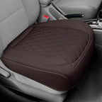 BEITK 1 Pack Leather Front Car Seat Cover Bottom Car Seat, Anti-Slip and Full Wrap Driver Car Seat Protectors, Luxury Waterproof Bottom Auto Seat Cushion Pad Mat for Most Vehicles(Coffee)