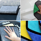 GALPADA 4pcs 30x40cm Dual-Tone Plush Fleece Car Wash Towels, Ultra Absorbent Microfiber Cleaning Cloths for Auto Detailing and Interior Care Random Color
