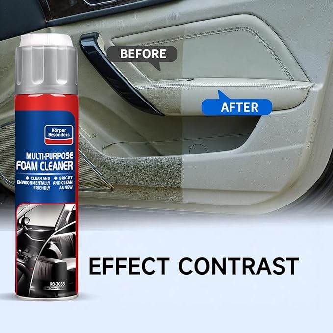 Glodway Leather Cleaner,Odor Eliminator With Brush,Foam Spray,Great For Car Interior,Seats,Leather,Fabric,Upholstery,Plastic,Dashboard More,Peach Scent,21.98 OZ (2 Pack)