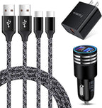 USB C Fast Charger for Samsung Galaxy S26/S25/S24/S23/S22/S21 Ultra/S20 Note 20 A57 A37 A17 A56 A16 A35 A54 A13 A53 A12 A32 A21 A51 A71 A50,Quick Charge 3.0 Wall Charger Car Adapter 6FT Type C Cable