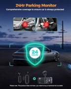 Dash Cam Front and Rear, 4K+1080P Dual Dash Camera for Cars with 5G WiFi, Built-in High-Capacity Storage, Night Vision, G-Sensor, 24H Parking Mode