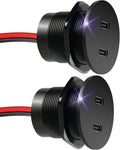 50W 12V USB Outlet Dual 25W USB-C Charger PD 3.0 Aluminum Fast Charging Socket, Replacement Car Charger Accessories for RV Camper Trailer Truck Boat Golf (2Pcs)